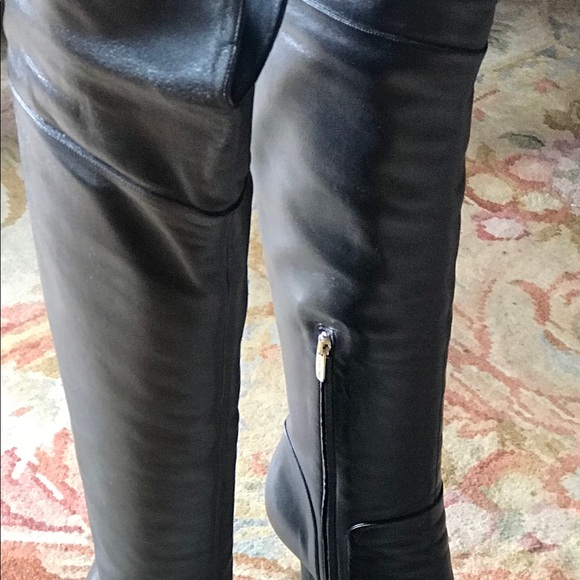 Authentic Sergio Rossi Over-The-Knee Leather Boots Size 40 - Picture 10 of 16